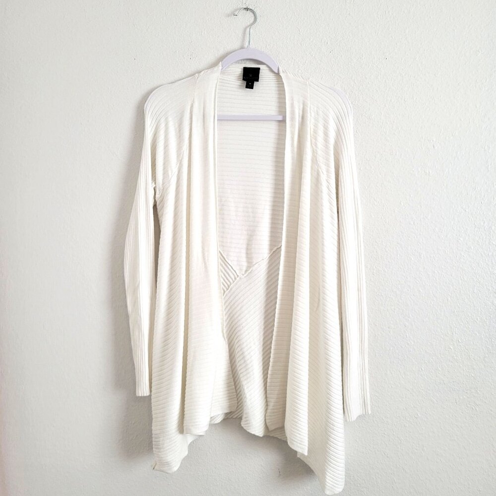 Worthington Sweater White Open Front Long Sleeve Lightweight  Size M  EUC